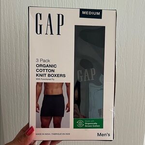Men’s, GAP, three pack, organic cotton knit boxers